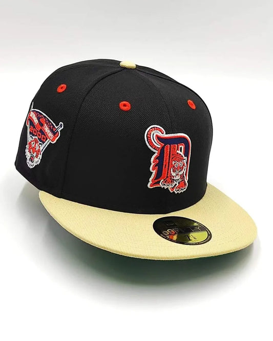 New Era 59fifty big easy Detroit Tigers aniversary patch hat - black, tan