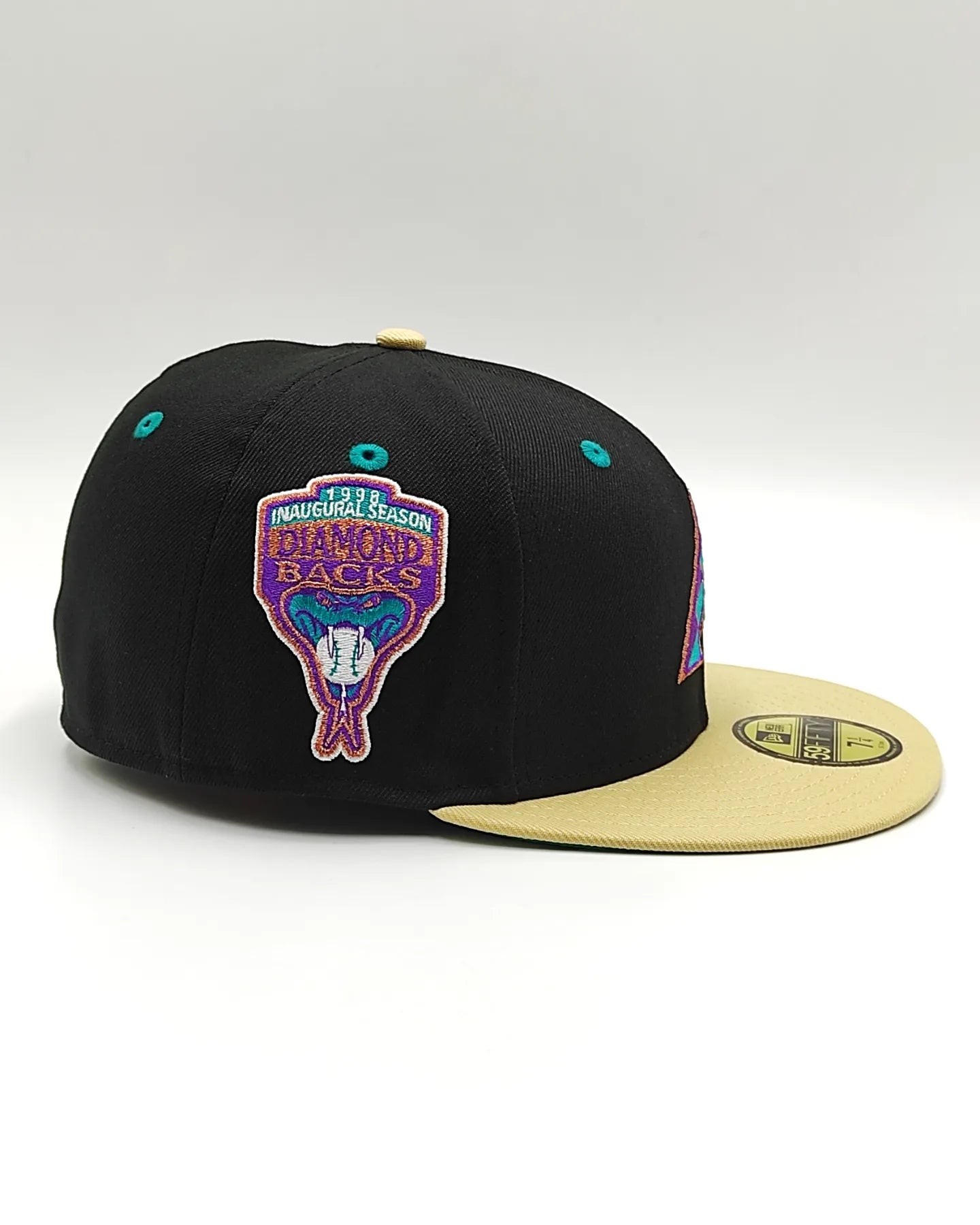New Era 59fifty big easy Arizona Diamond 1998 inaugural season patch hat - black, tan