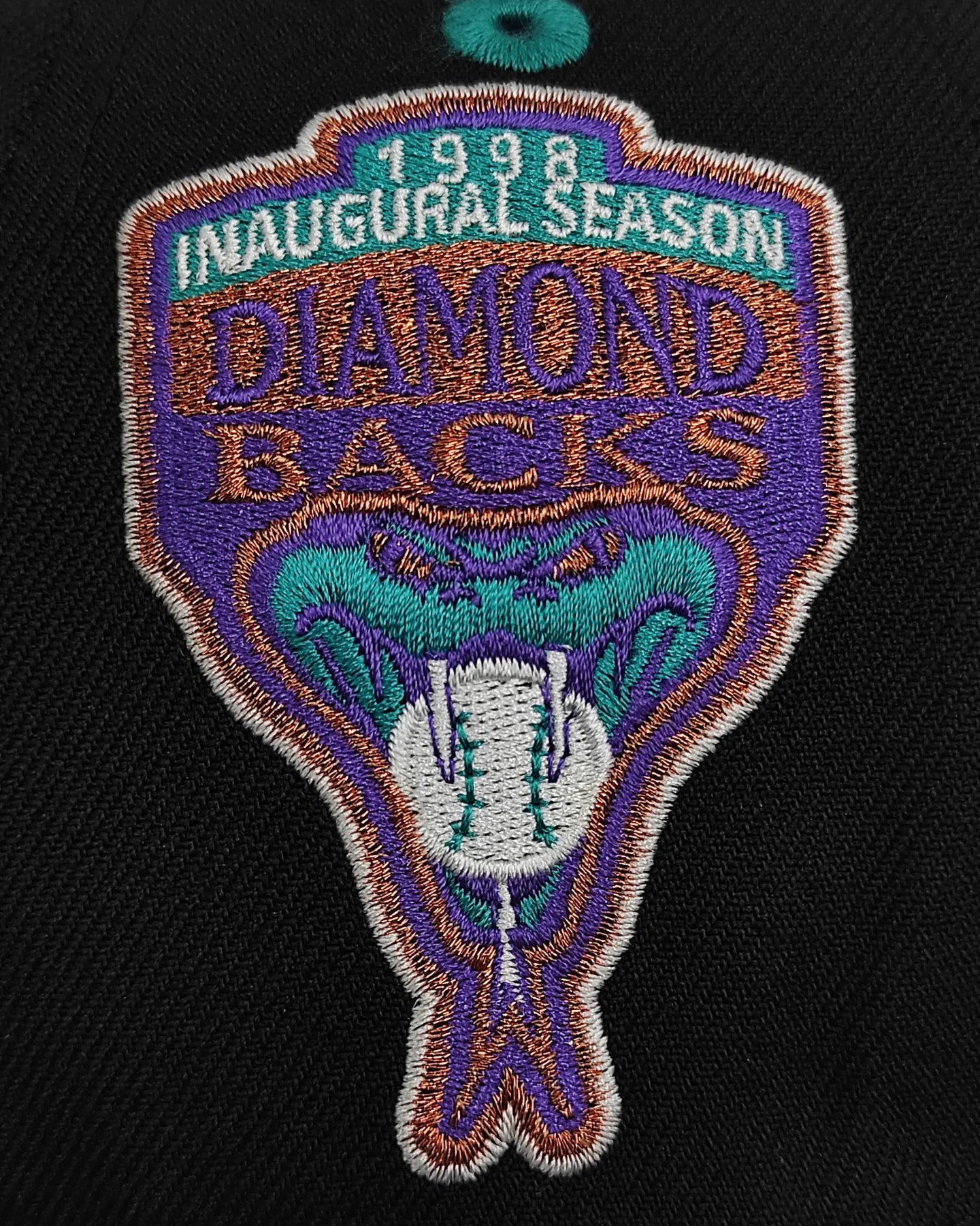 New Era 59fifty big easy Arizona Diamond 1998 inaugural season patch hat - black, tan