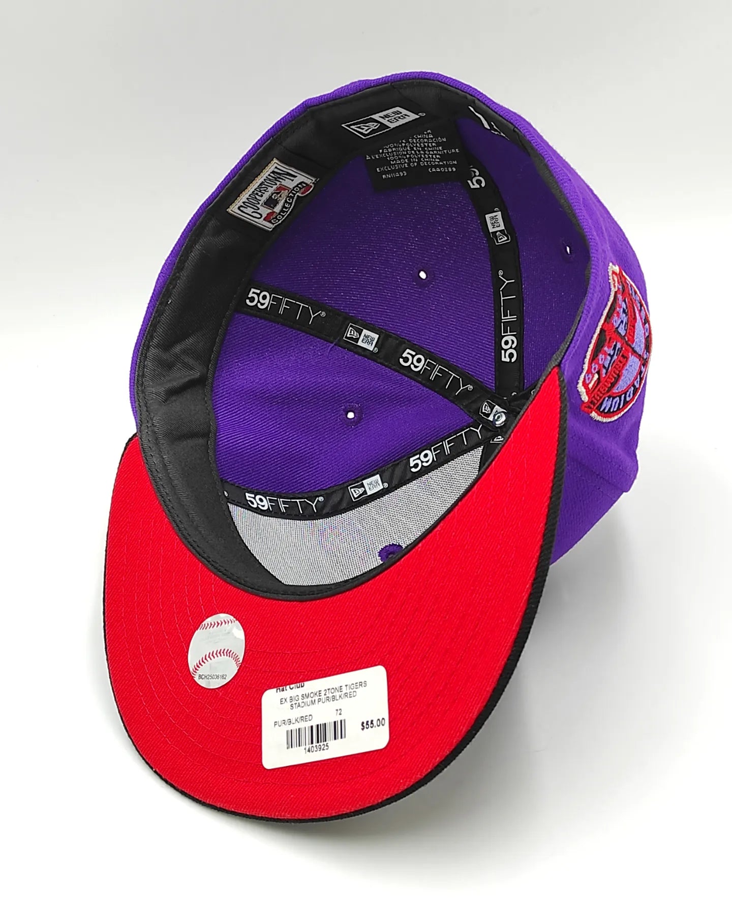 New Era 59fifty t-dot detroit tigers stadium patch hat - purple, black, red