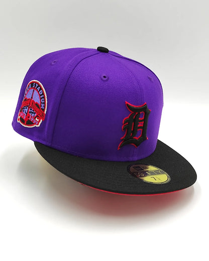 New Era 59fifty t-dot detroit tigers stadium patch hat - purple, black, red