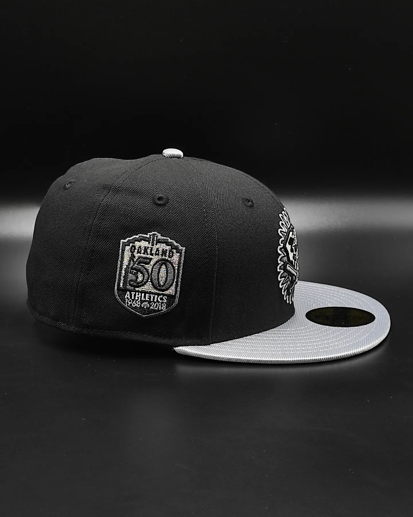 New Era 59Fifty Oakland Athletics 50th Anniversary Patch Alternate Hat - Black, Metallic Silver