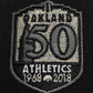 New Era 59Fifty Oakland Athletics 50th Anniversary Patch Alternate Hat - Black, Metallic Silver