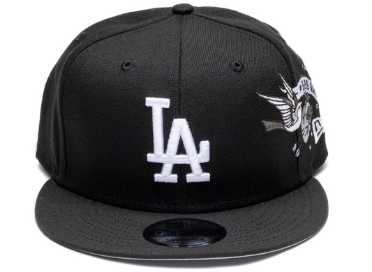 Los Angeles dodgers Gray Bottom City Art Side Patch New Era 9Fifty Snapback - Black