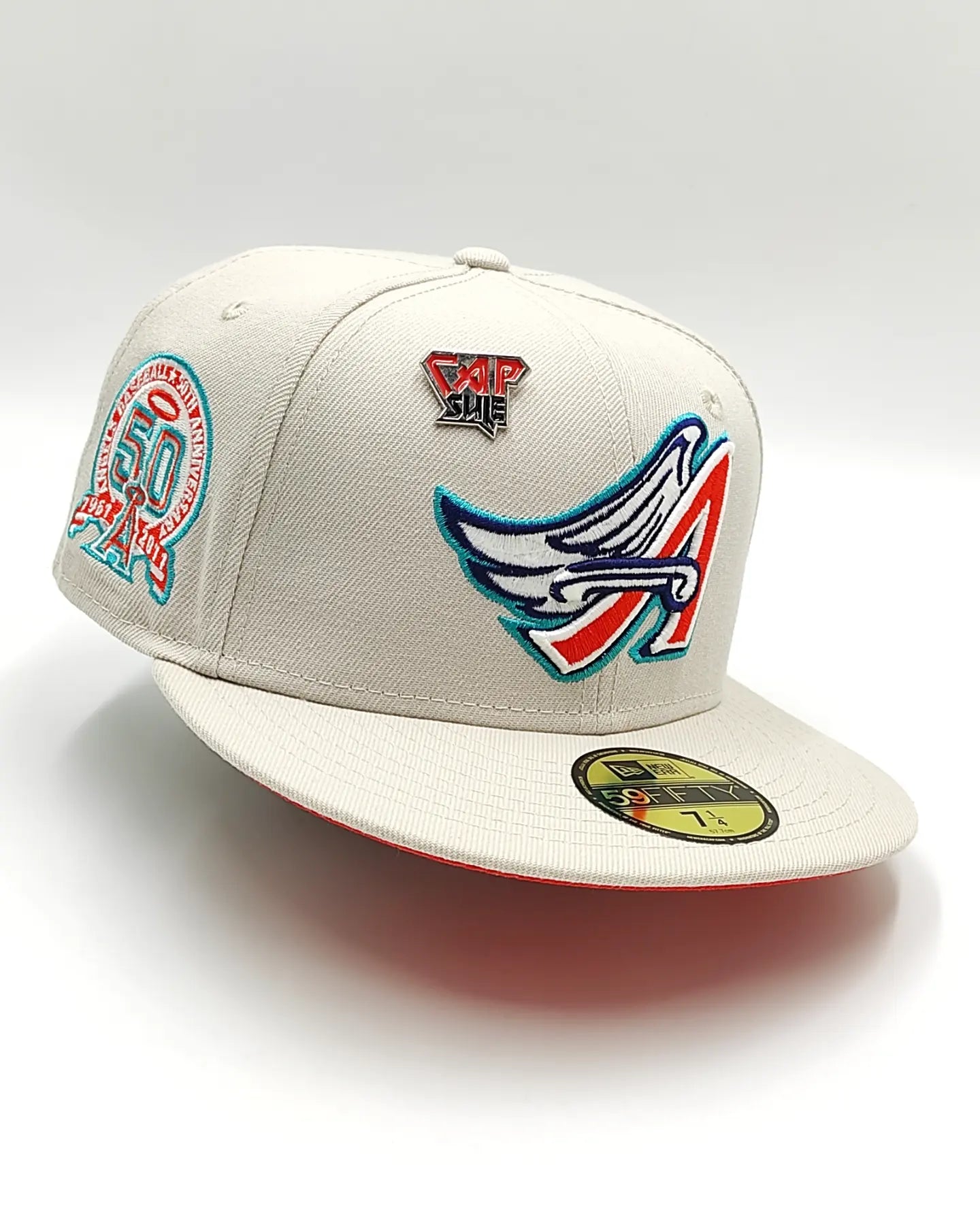 New Era California Angels Orange Fury Collection 50th Season Fitted Hat
