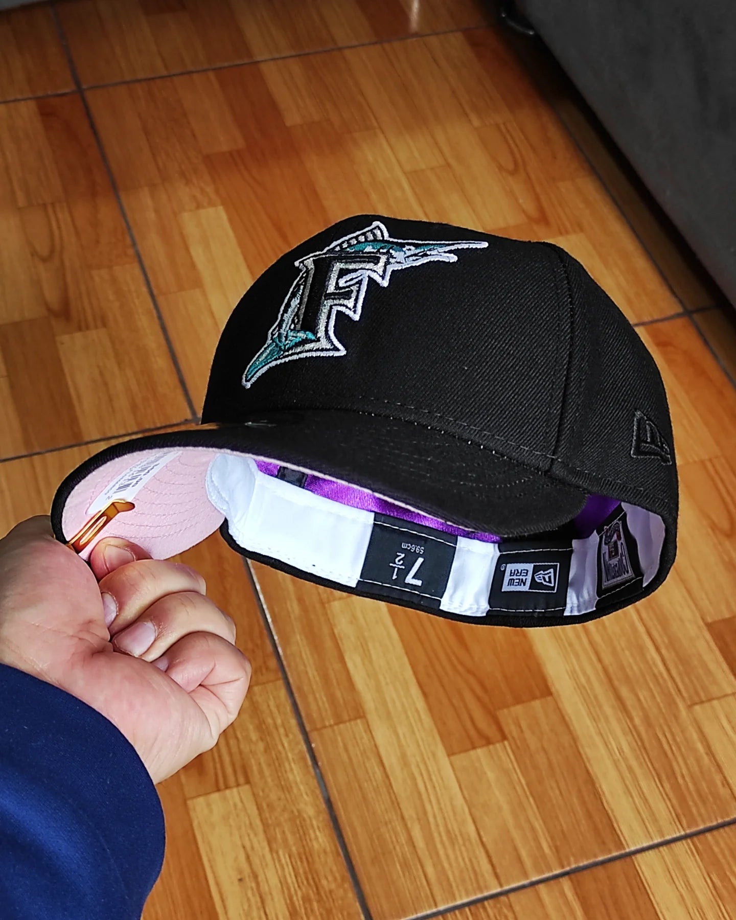 New Era Silky uv Florida Marlins inaugural season 59 Fifty black