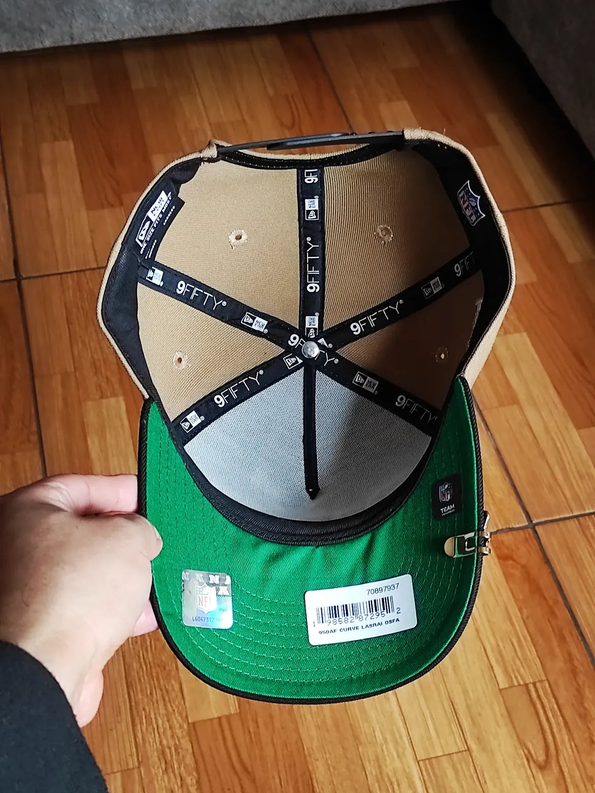New era Las Vegas Raiders Khaki Black 2 Tone Team Shield SP 9Fifty A-Frame Snapback