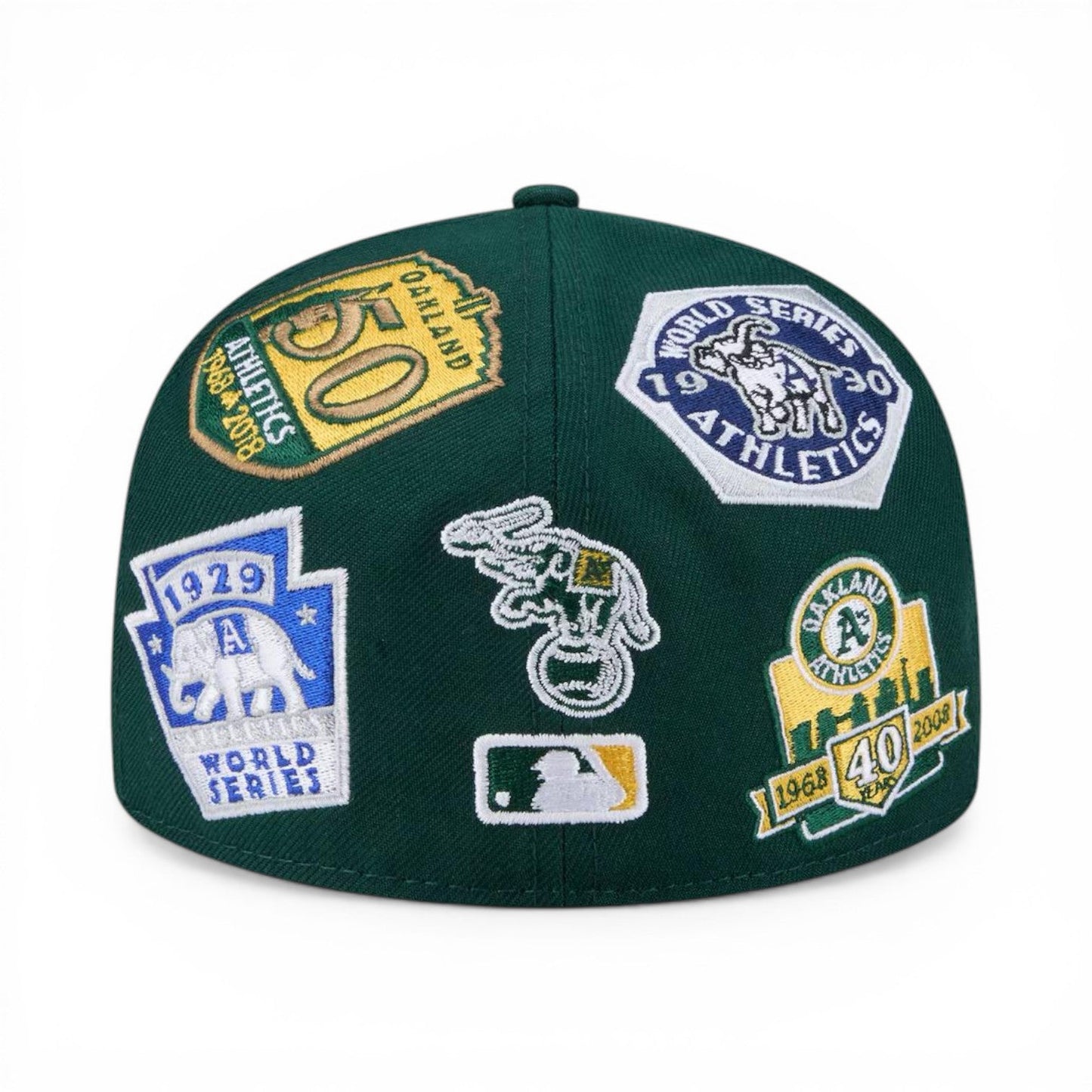 Dark Green Oakland Athletics All Over Logo Gray Bottom 59FIFTY New Era Fitted