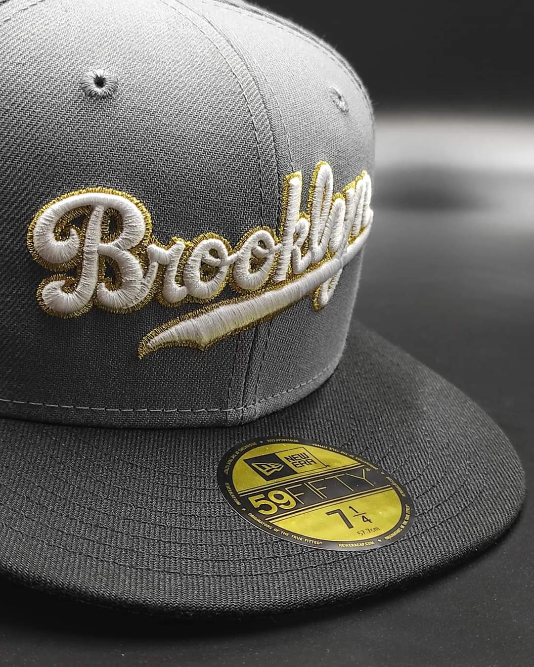 New Era Brooklyn Dodgers Black Visor Pink Bottom Ebbets Field Side Patch gray 59Fifty Fitted
