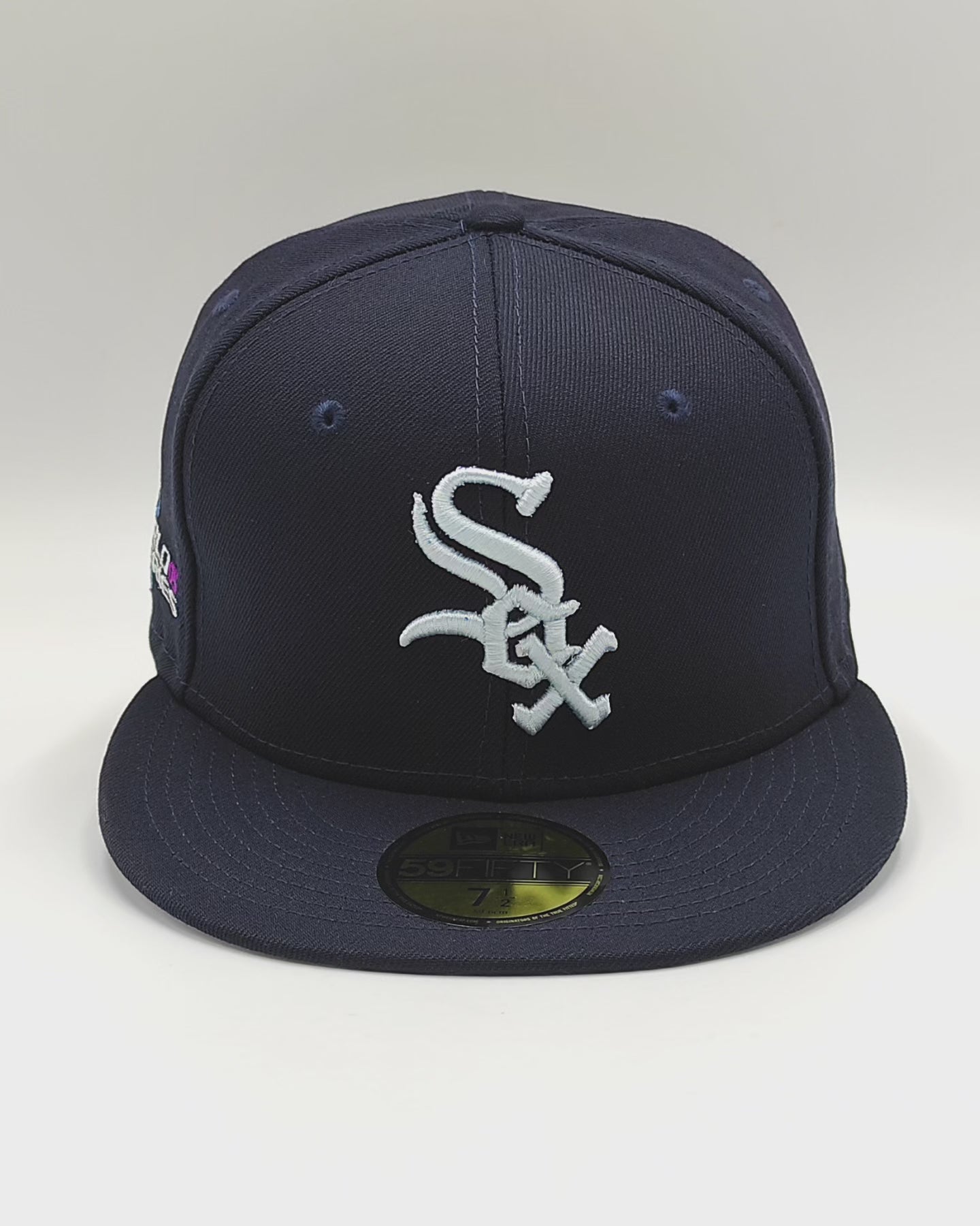 New Era 59fifty silk icys chicago white sox 2005 world series patch hat - navy
