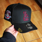 New Era Los Angeles Dodgers 50th Anniversary Blackout Red Prime Edition 9Fifty A Frame Snapback