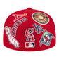 Red Los Angeles Angels All Over Logo Gray Bottom 59FIFTY New Era Fitted