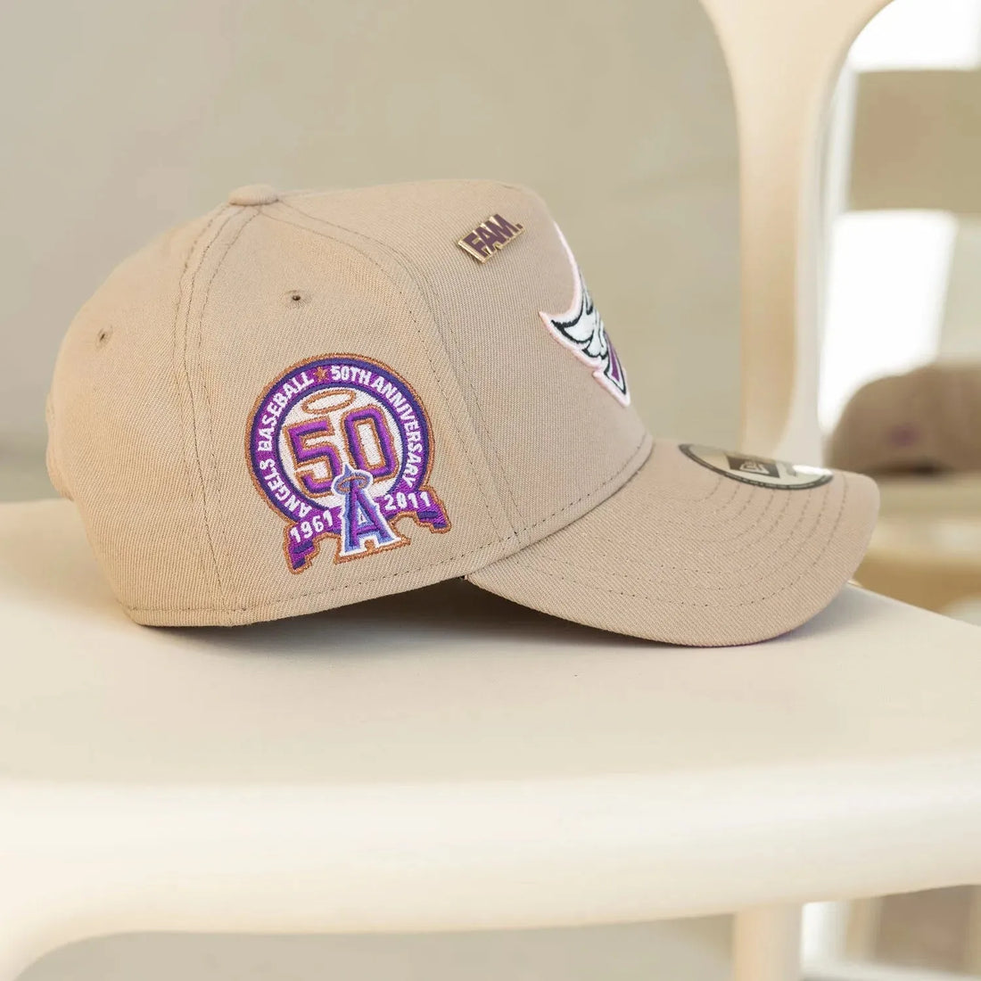 New Era 9Forty A-frame Anaheim Angels 50TH Anniversary Camel / Sparkling Grape 🍇UV CAP + pin 📌
