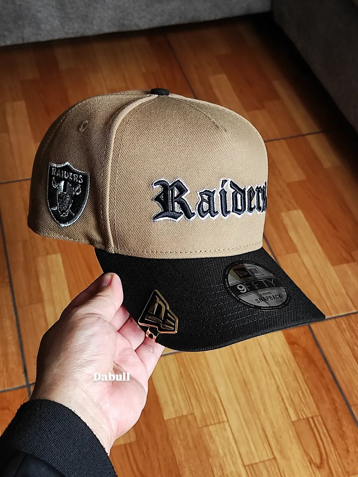 New era Las Vegas Raiders Khaki Black 2 Tone Team Shield SP 9Fifty A-Frame Snapback