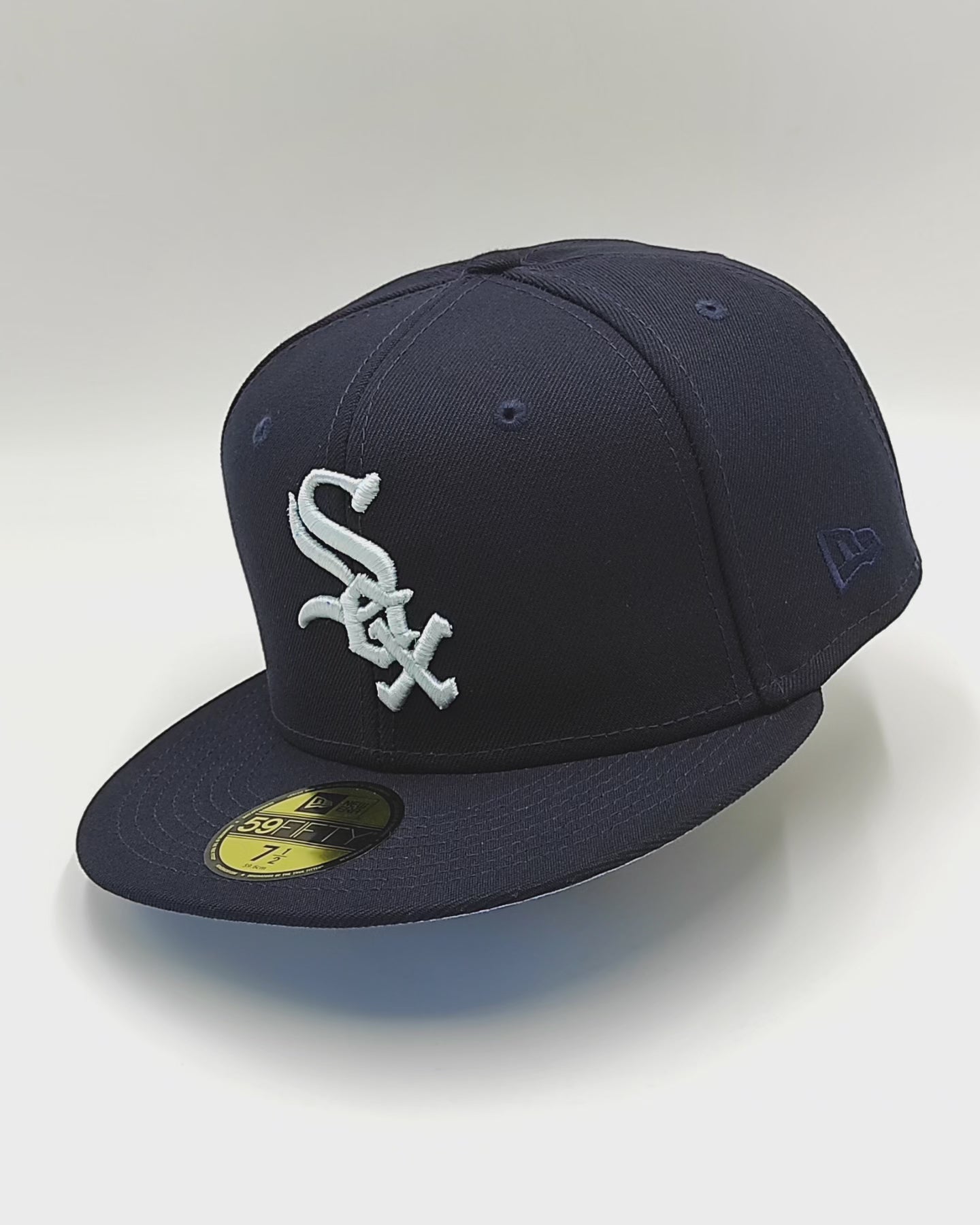 New Era 59fifty silk icys chicago white sox 2005 world series patch hat - navy