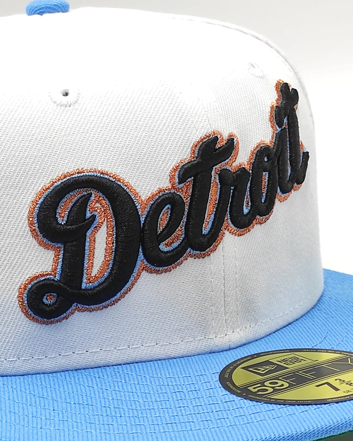Opening Day Tigers New Era 59FIFTY White & Radiant Blue Hat Green Botton