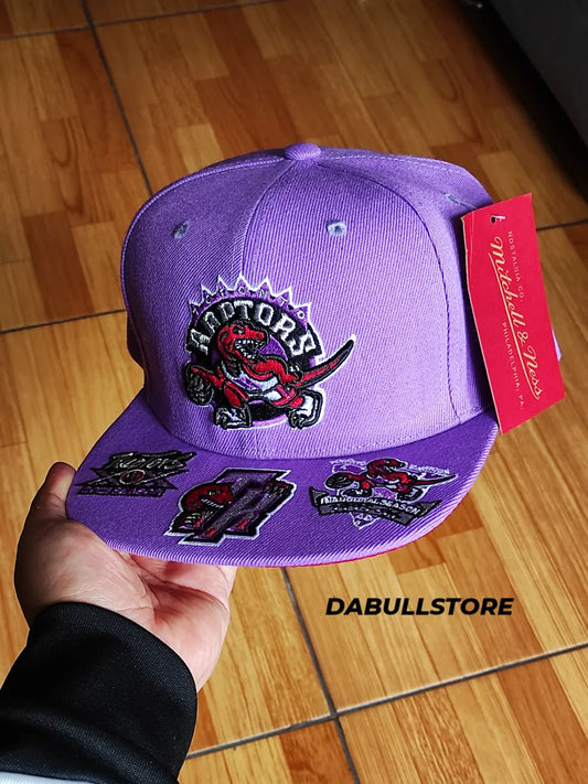 Toronto Raptors Mitchell & Ness NBA FRONT LOADED Snapback Hat- Purple