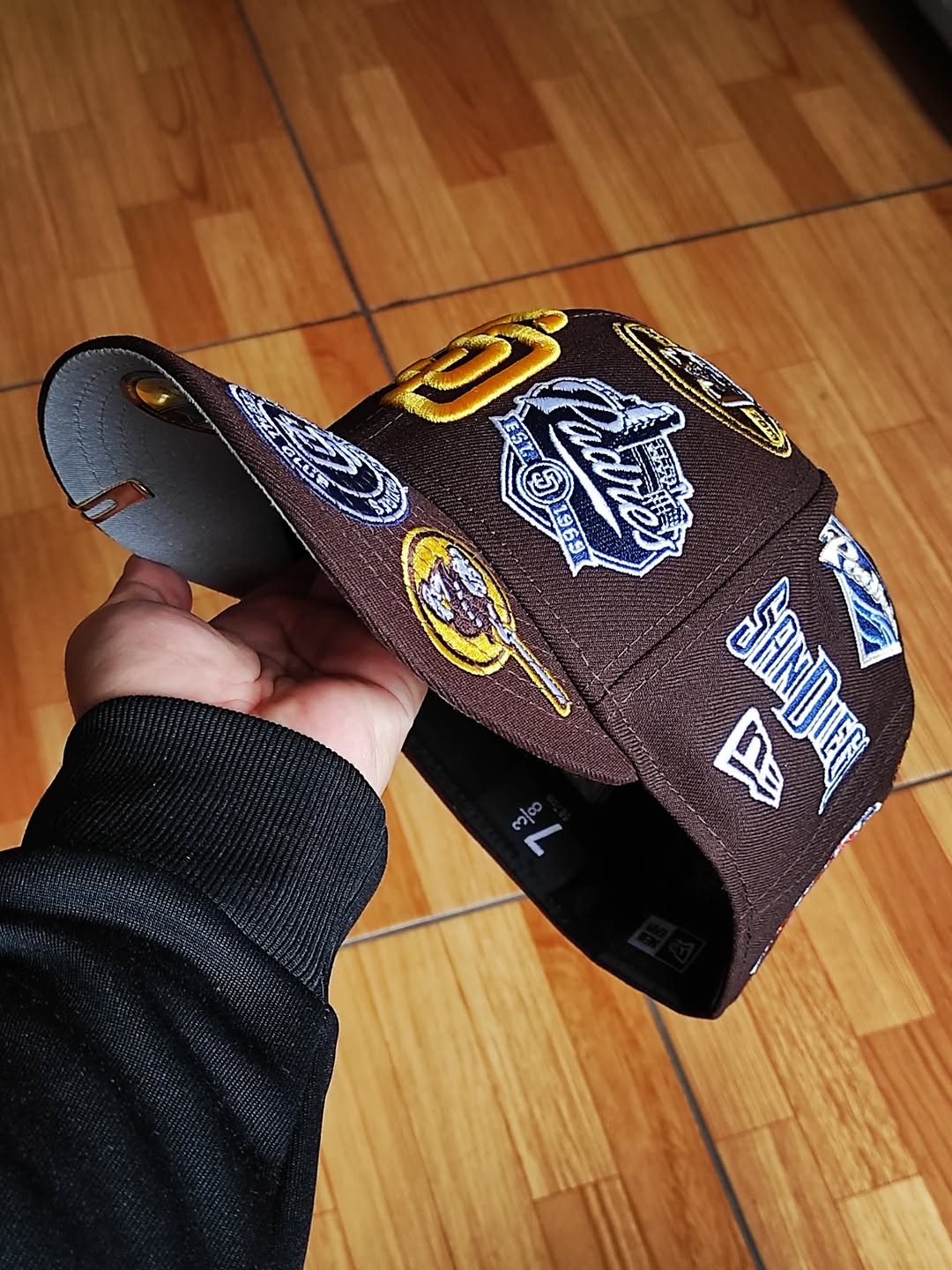 Brown San Diego Padres All Over Logo Gray Bottom 59FIFTY New Era Fitted