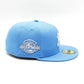New York Yankees 100 anniversary new era 59fifty fitted - sky blue, white, silver - brilla en la oscuridad