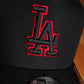 New Era Los Angeles Dodgers 50th Anniversary Blackout Red Prime Edition 9Fifty A Frame Snapback