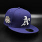 New Era Oakland Athletics 59 fifty world series patch pink uv hat - morado