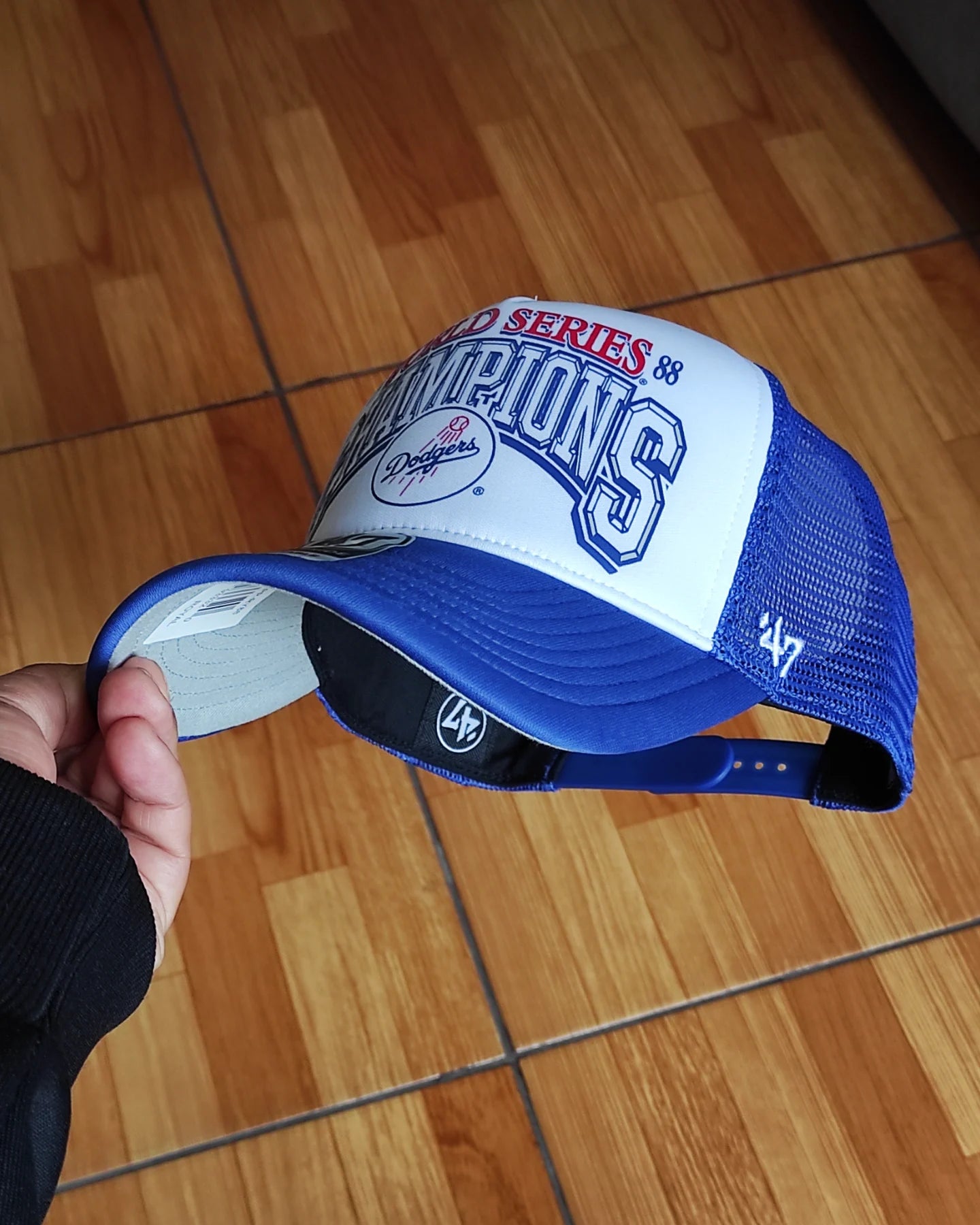 47Brand Los Angeles Dodgers white blue  world series foam Trucker Snapback
