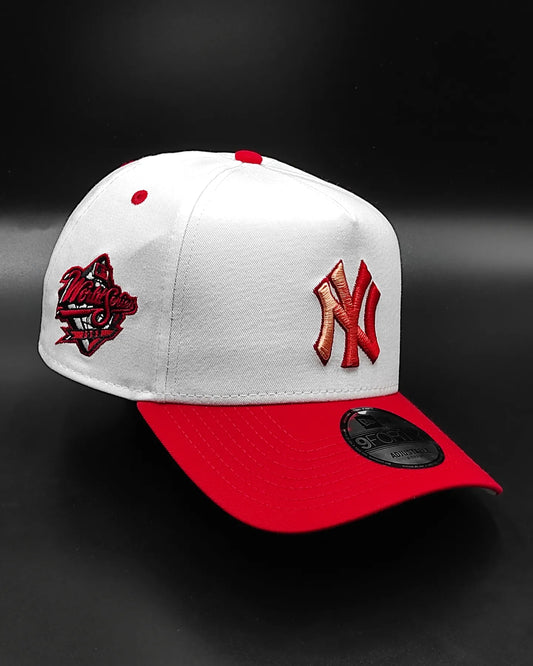 New Era New York Yankees " satin " 9 forty a frame white / scarlet