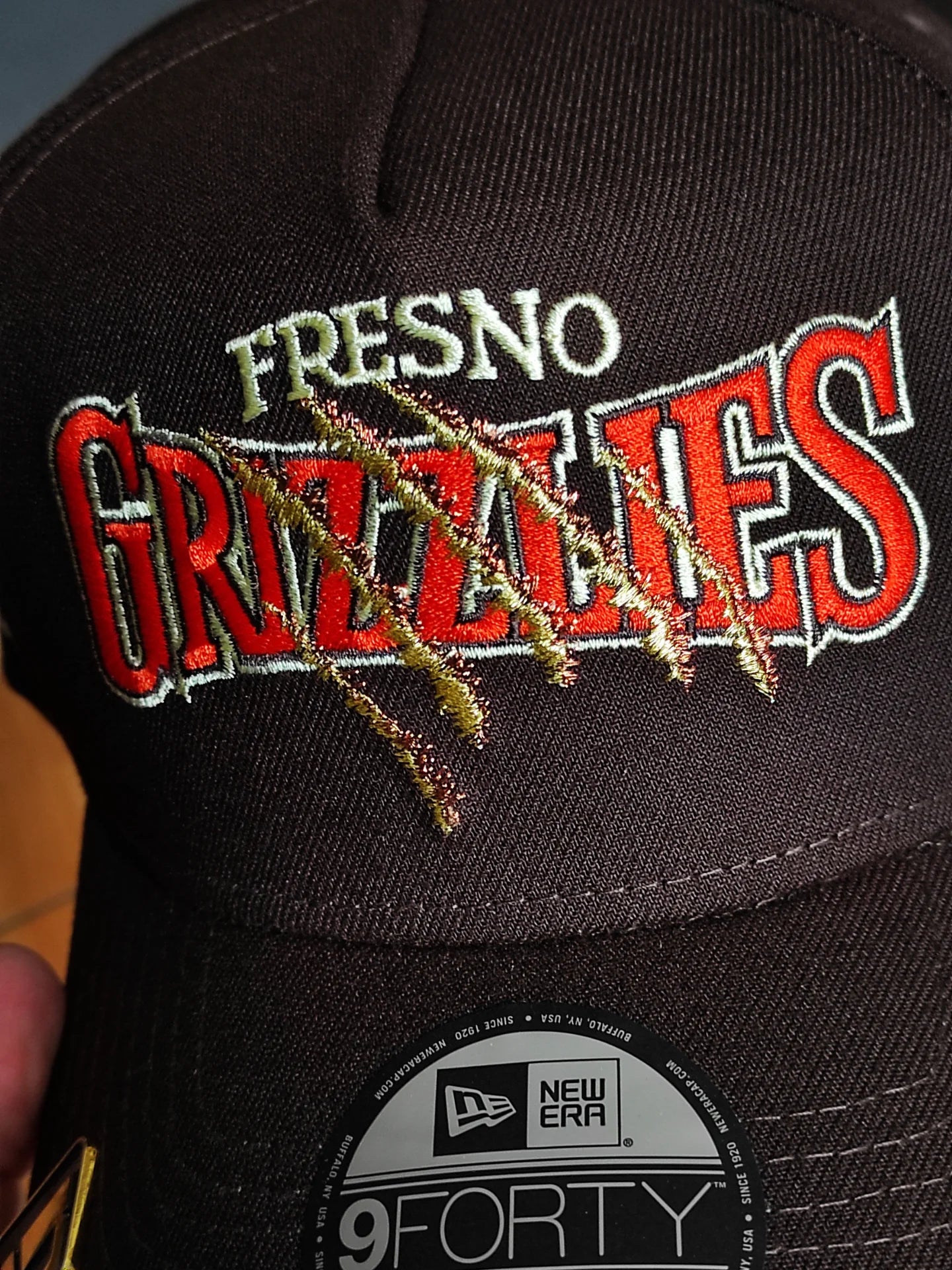 New Era Fresno Grizzlies Burnt Wood 9Forty A Frame Snapback