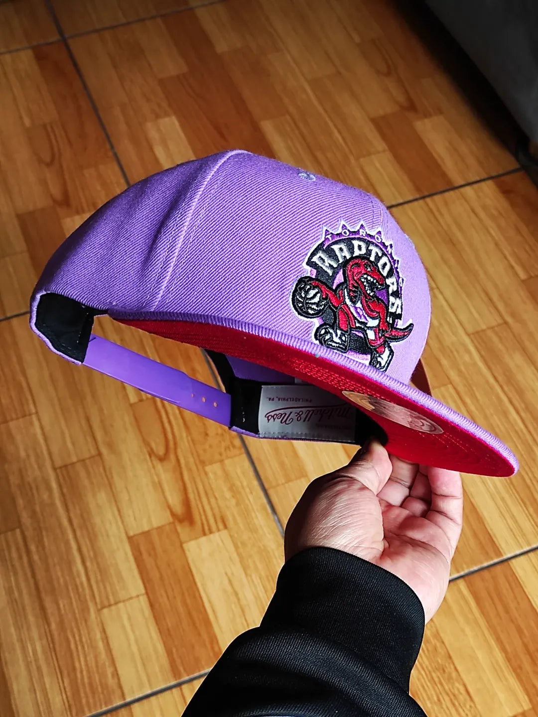 Toronto Raptors Mitchell & Ness NBA FRONT LOADED Snapback Hat- Purple