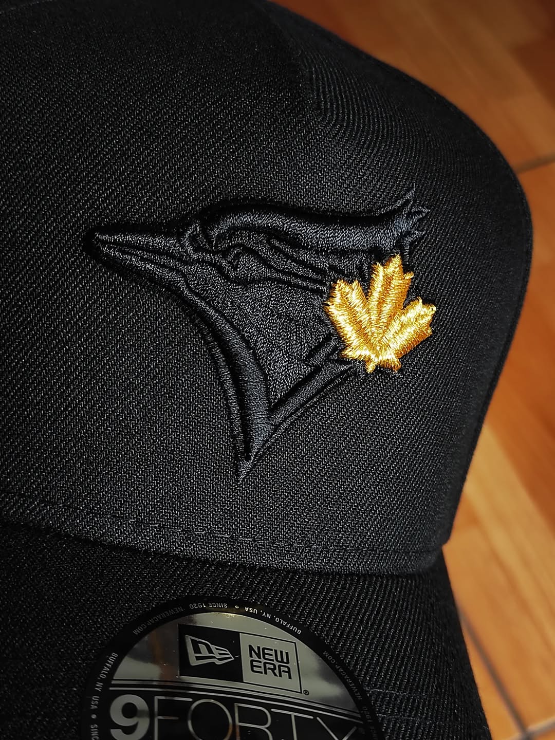 New Era Toronto Blue Jays 40th Season Black Gold 9Forty A Frame Snapback Hat