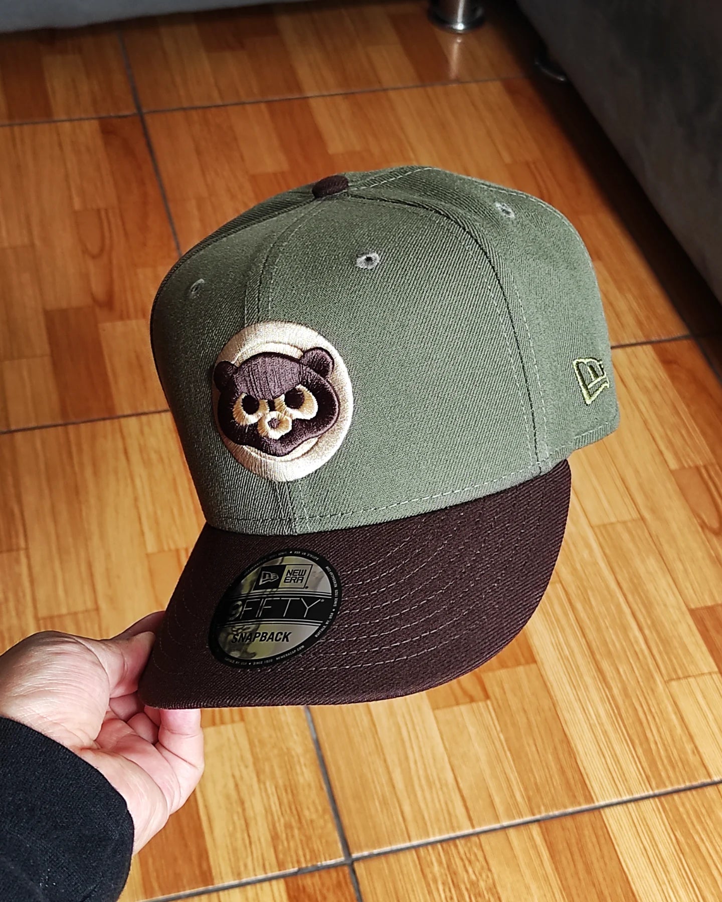Olive Green Chicago Cubs Brown Visor Snow Gray Bottom 1990 All Star Game Side Patch New Era 9Fifty Snapback