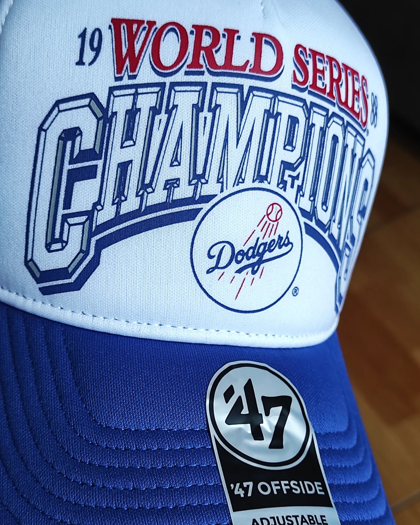 47Brand Los Angeles Dodgers white blue  world series foam Trucker Snapback