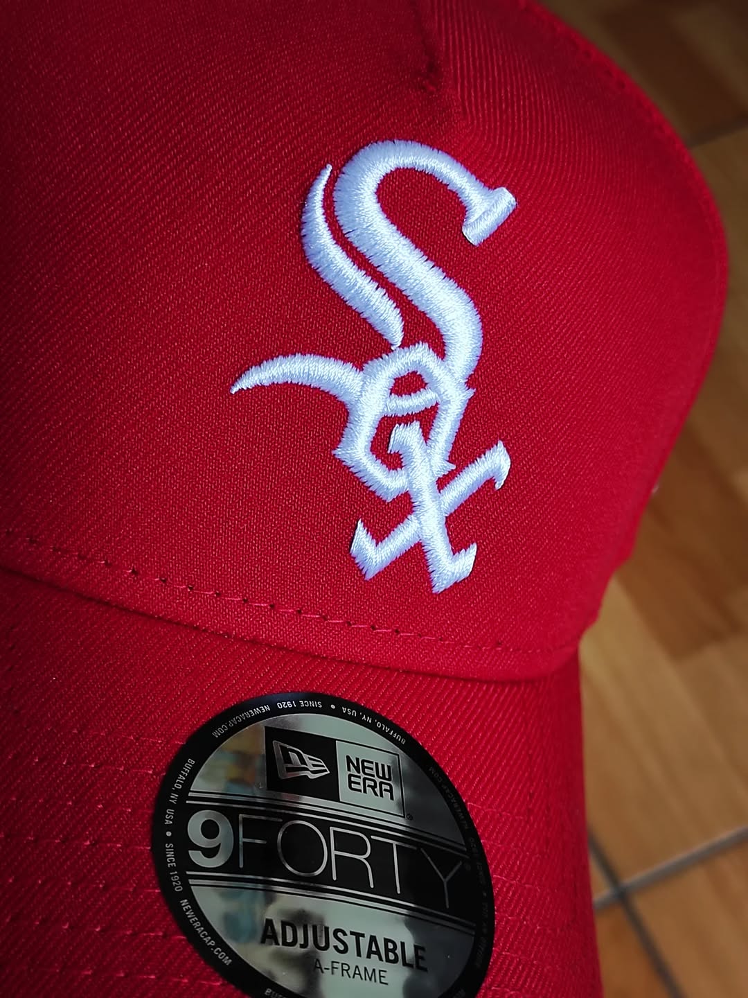 New Era white Sox comesky park red 9Forty A Frame Snapback Hat