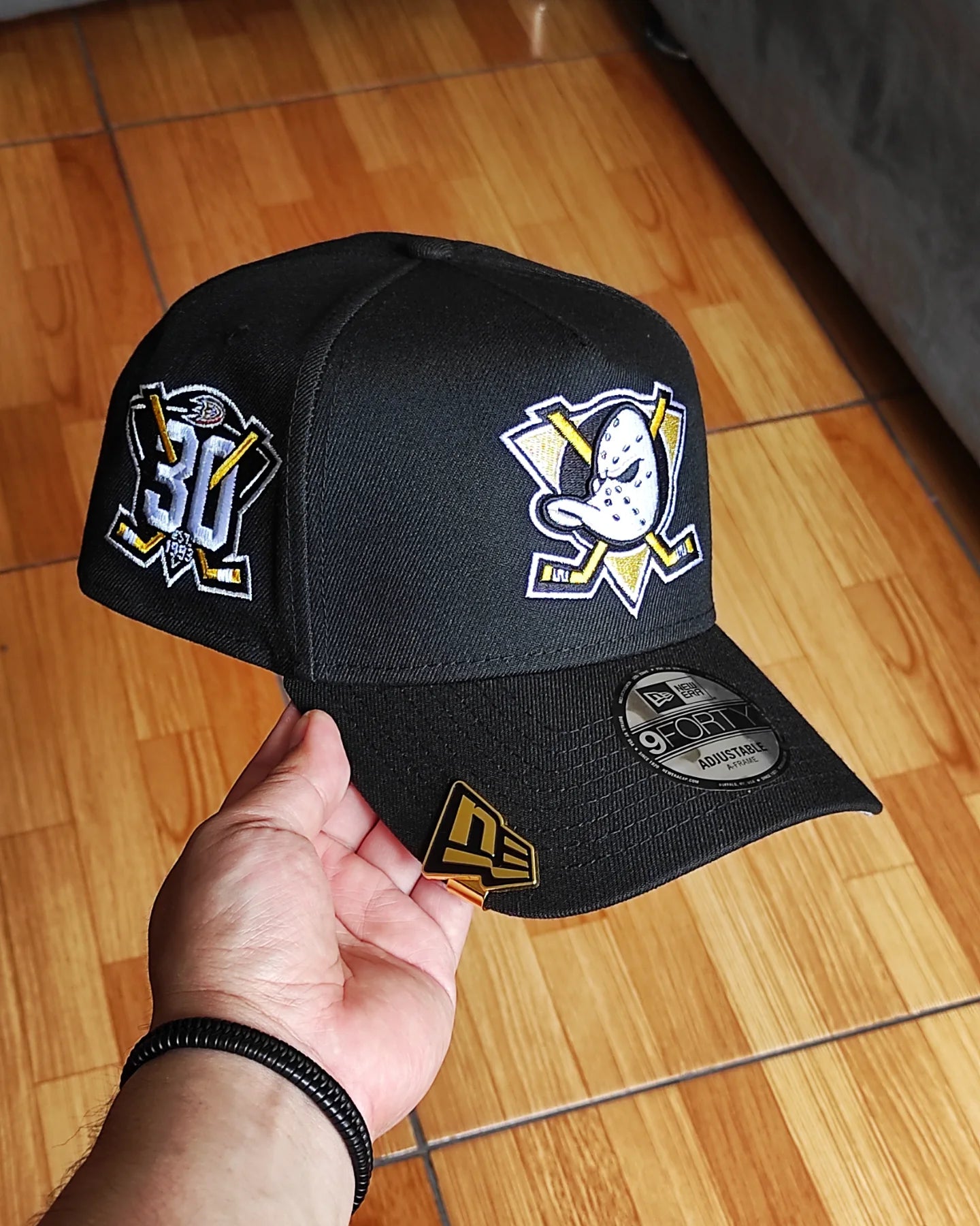 New Era Anaheim Ducks 30th Anniversary Black Classic 9Forty A Frame Snapback