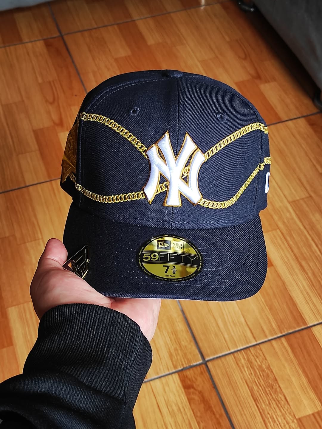 New Era New York Yankees chain✨️ wrap Navy 59FIFTY Fitted