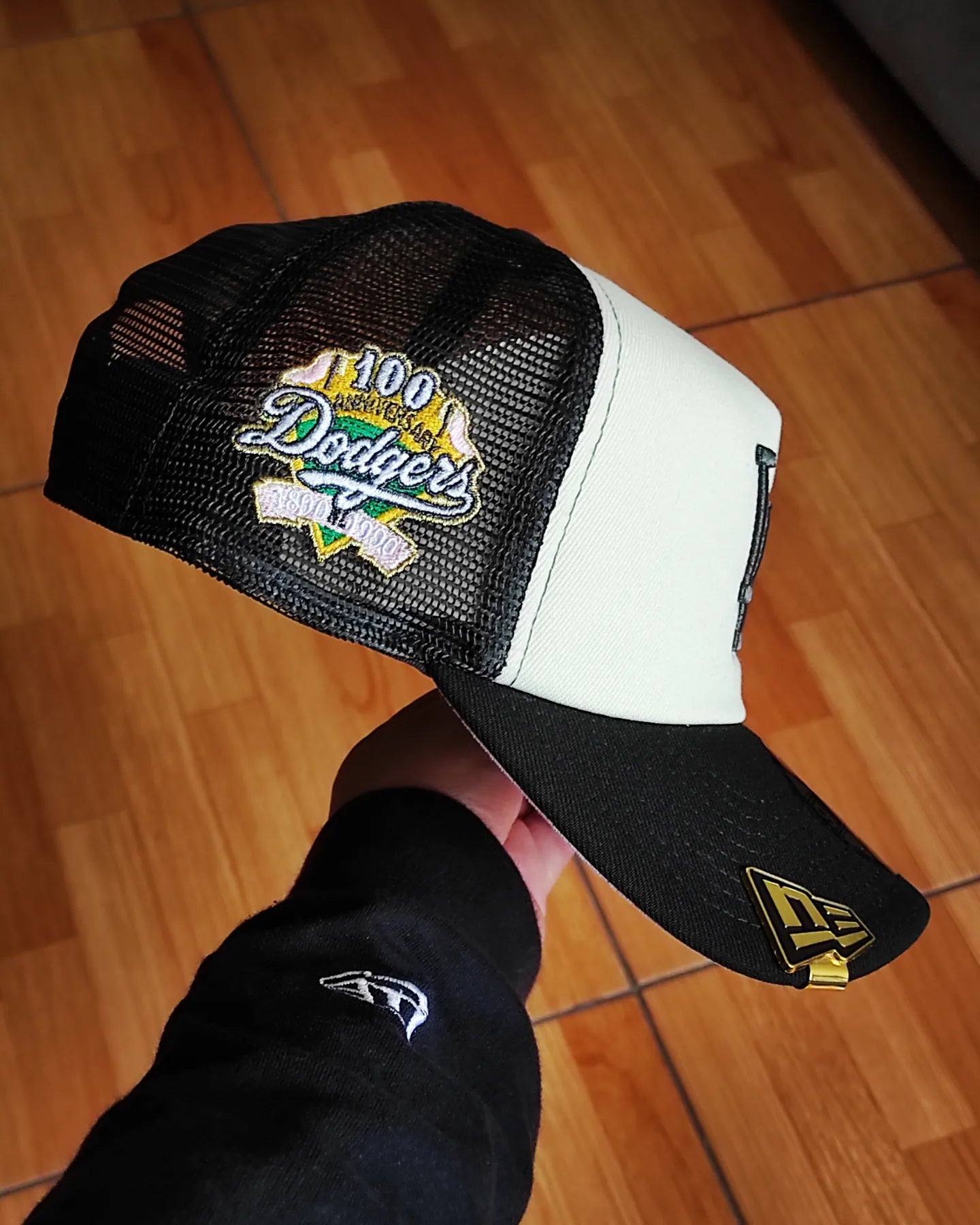 New Era A-FRAME foam Los Angeles dodgers 100th anniversary patch rose snapback hat