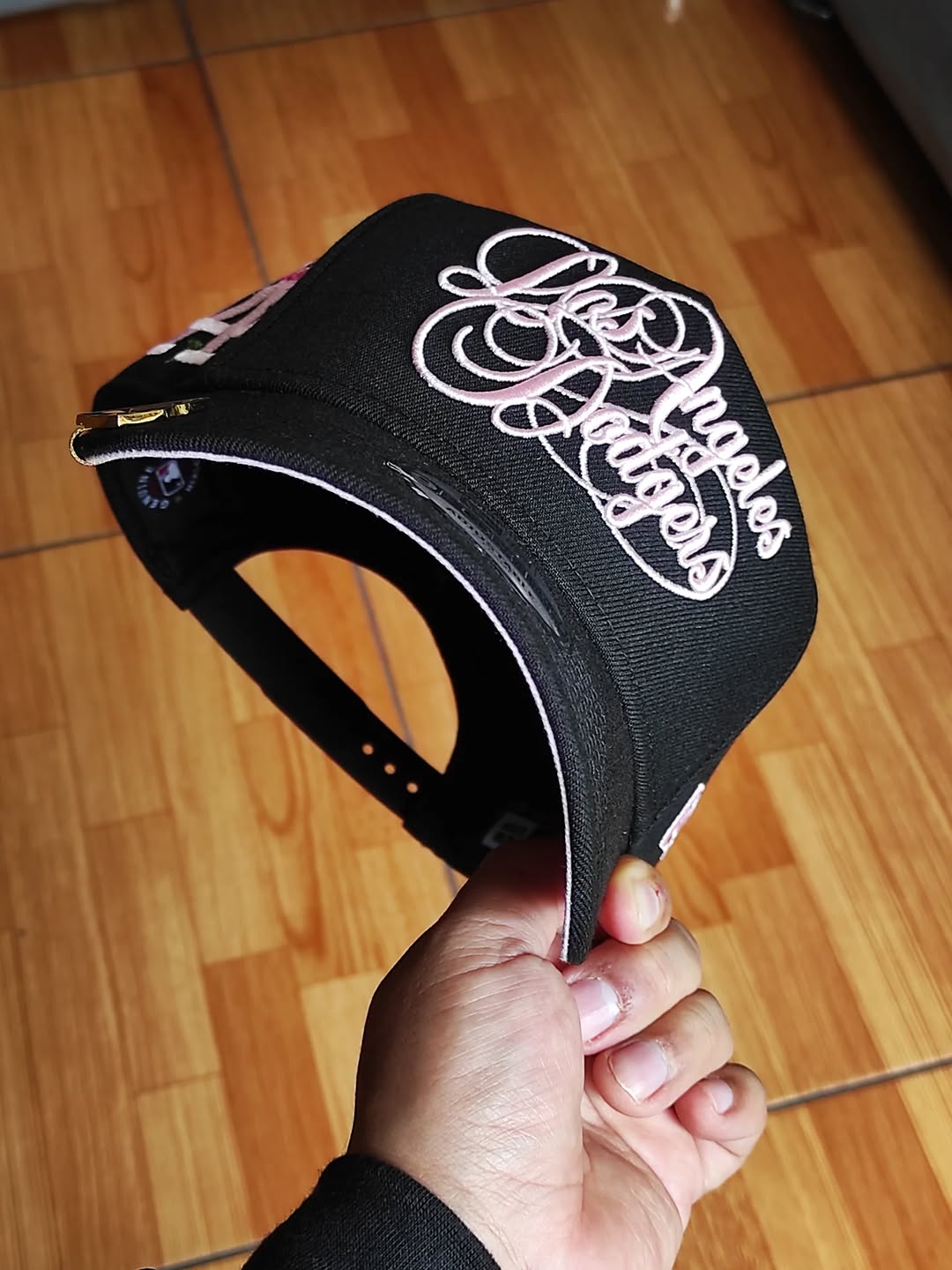 New Era Los Angeles Dodgers Script Black Pink Edition 9Forty A Frame Snapback Hat