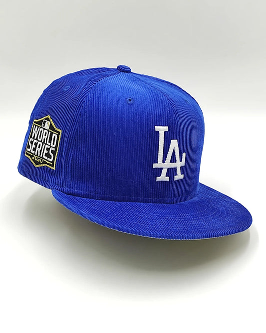 Los Angeles Dodgers OLD SCHOOL CORDUROY SIDE-PATCH Black Fitted Hat by New Era