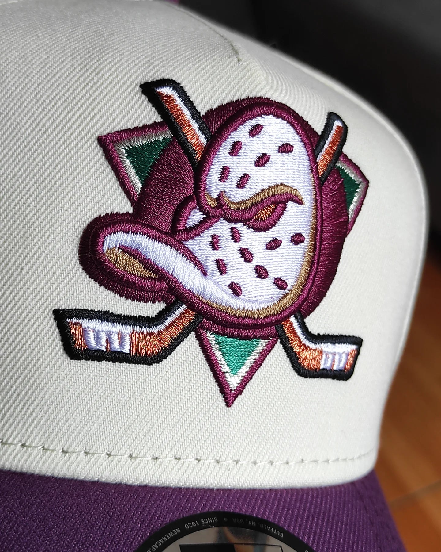 New Era Anaheim Ducks Chrome Plum Two Tone Edition 9Forty A Frame Snapback Hat