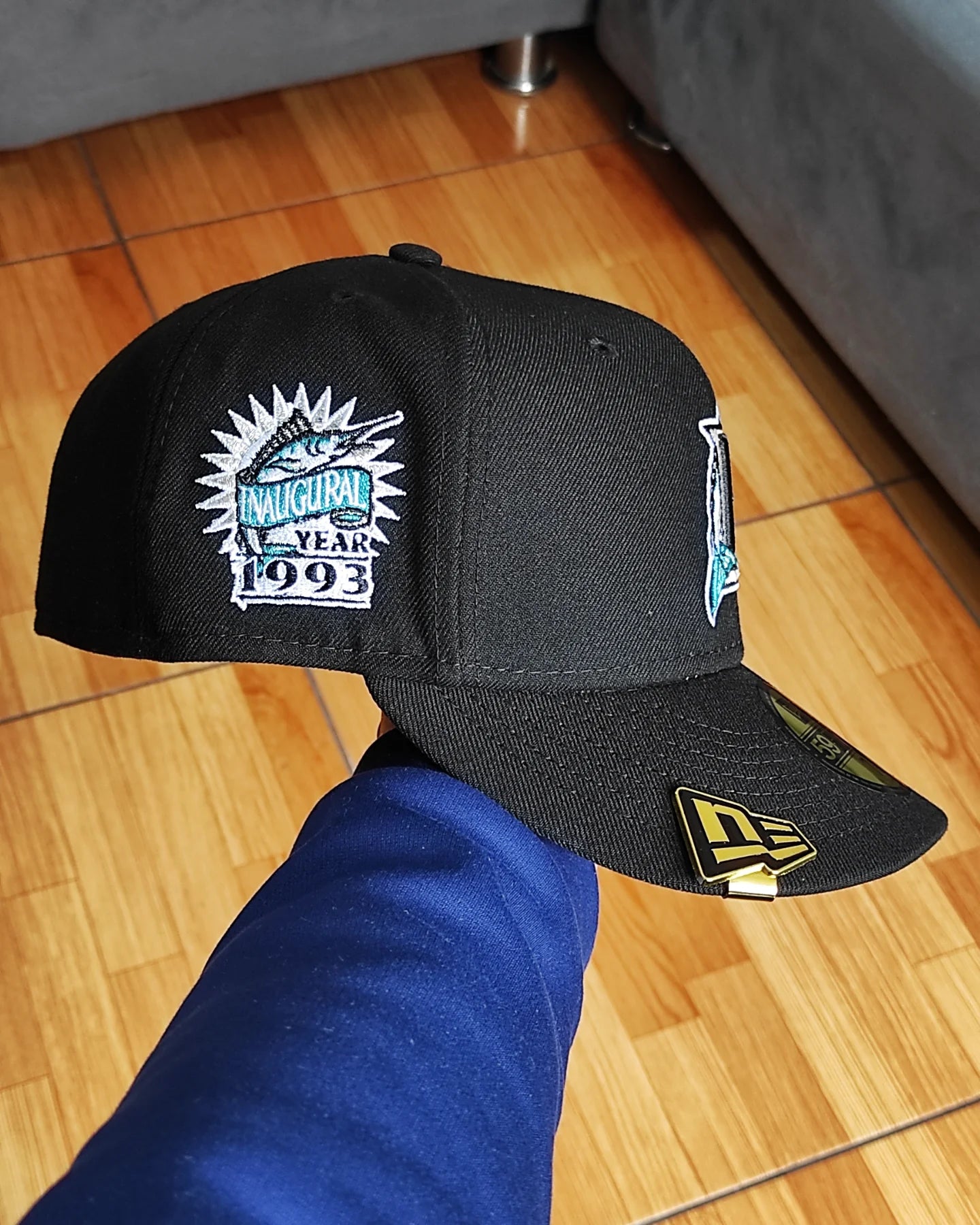 New Era Silky uv Florida Marlins inaugural season 59 Fifty black