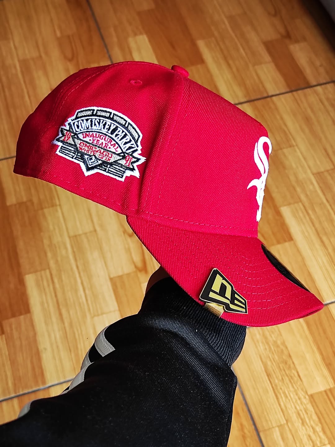 New Era white Sox comesky park red 9Forty A Frame Snapback Hat