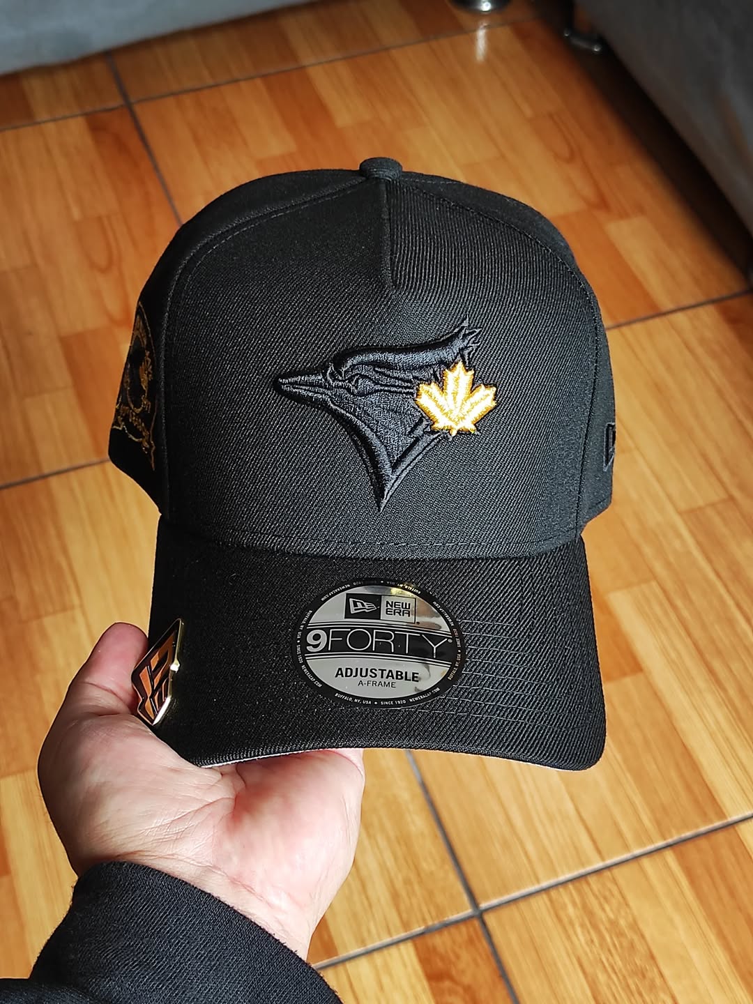 New Era Toronto Blue Jays 40th Season Black Gold 9Forty A Frame Snapback Hat