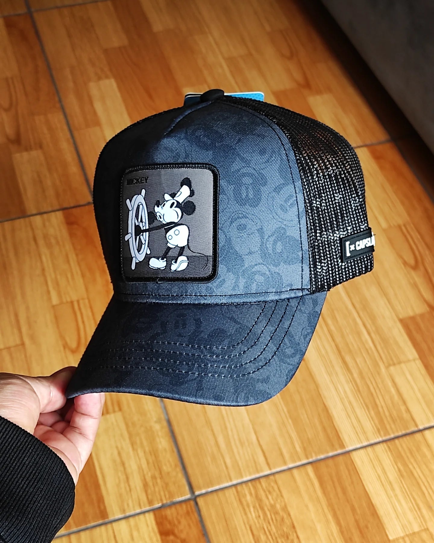Capslab Disney Mickey Mouse Black Grey Trucker Snapback Hat