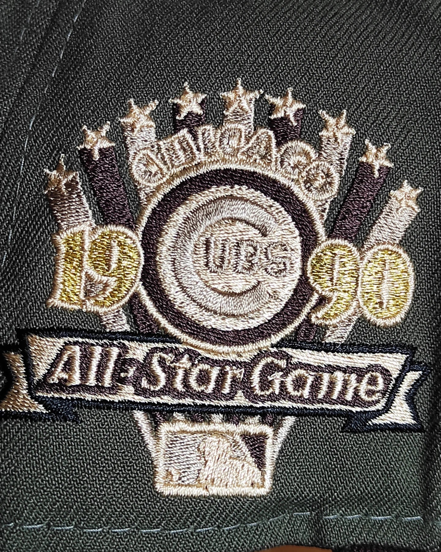 Olive Green Chicago Cubs Brown Visor Snow Gray Bottom 1990 All Star Game Side Patch New Era 9Fifty Snapback