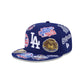 Royal Blue Los Angeles Dodgers All Over Logo Gray Bottom 59FIFTY New Era Fitted