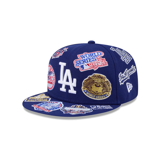 Royal Blue Los Angeles Dodgers All Over Logo Gray Bottom 59FIFTY New Era Fitted
