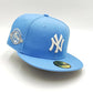 New York Yankees 100 anniversary new era 59fifty fitted - sky blue, white, silver - brilla en la oscuridad