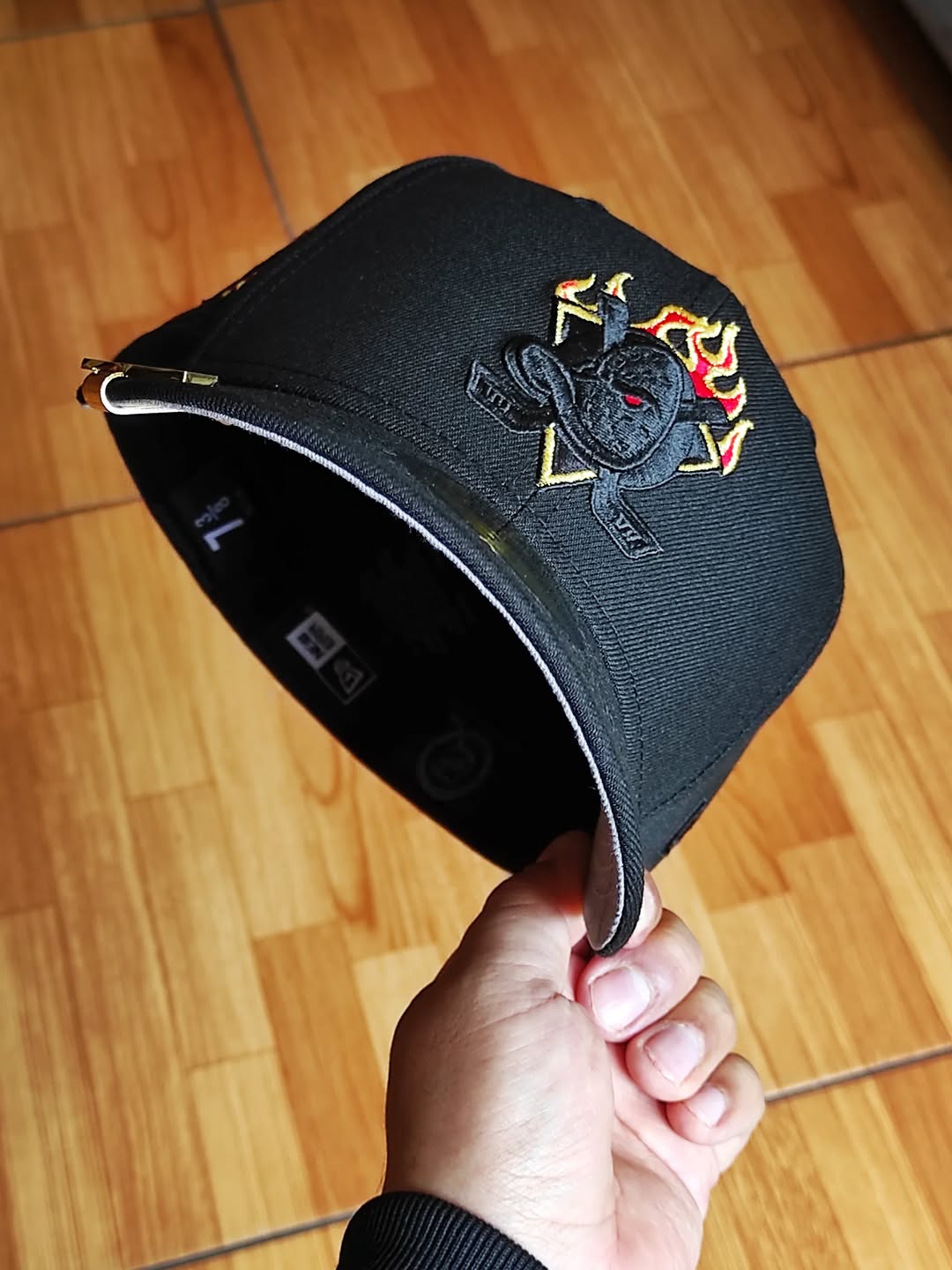 New Era Anaheim Ducks Inaugural Season Black Out Fire Edition 59Fifty Fitted Hat