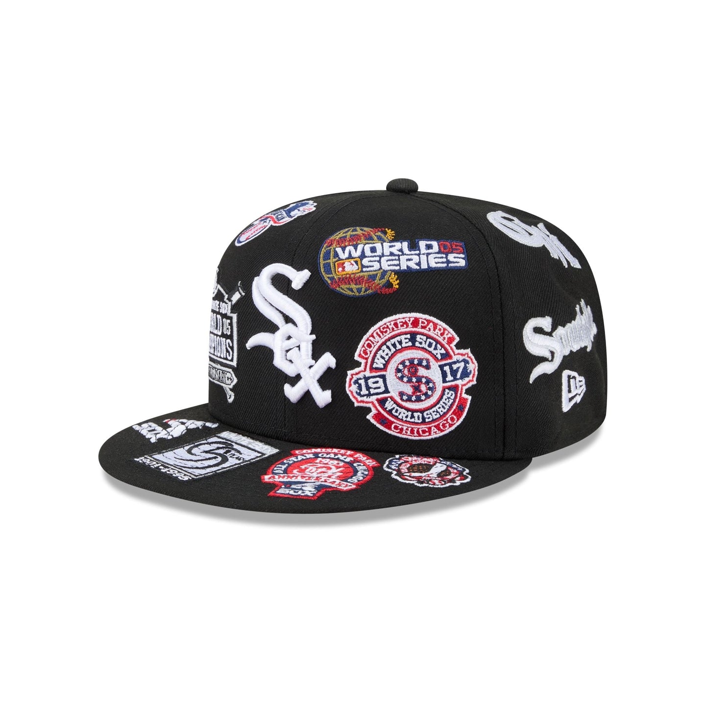 Black Chicago White Sox All Over Logo Gray Bottom 59FIFTY New Era Fitted