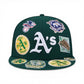 Dark Green Oakland Athletics All Over Logo Gray Bottom 59FIFTY New Era Fitted